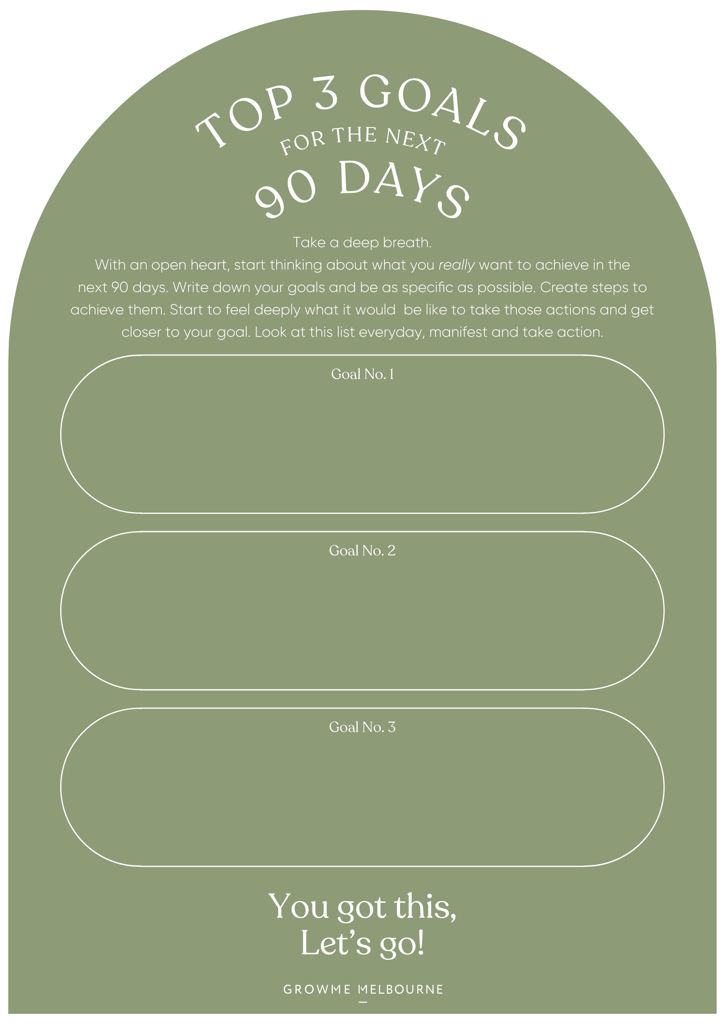 90 Day Planner - Arch Green