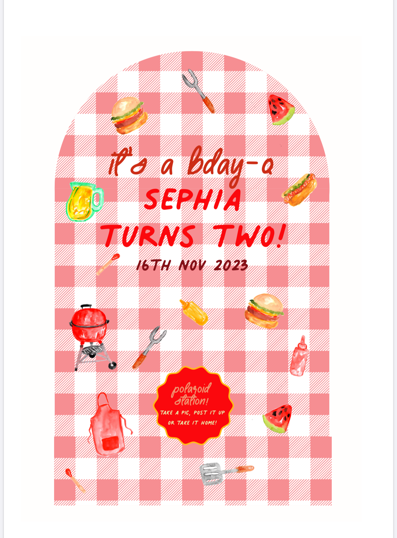 Polaroid Station Poster Template - BBQ Theme