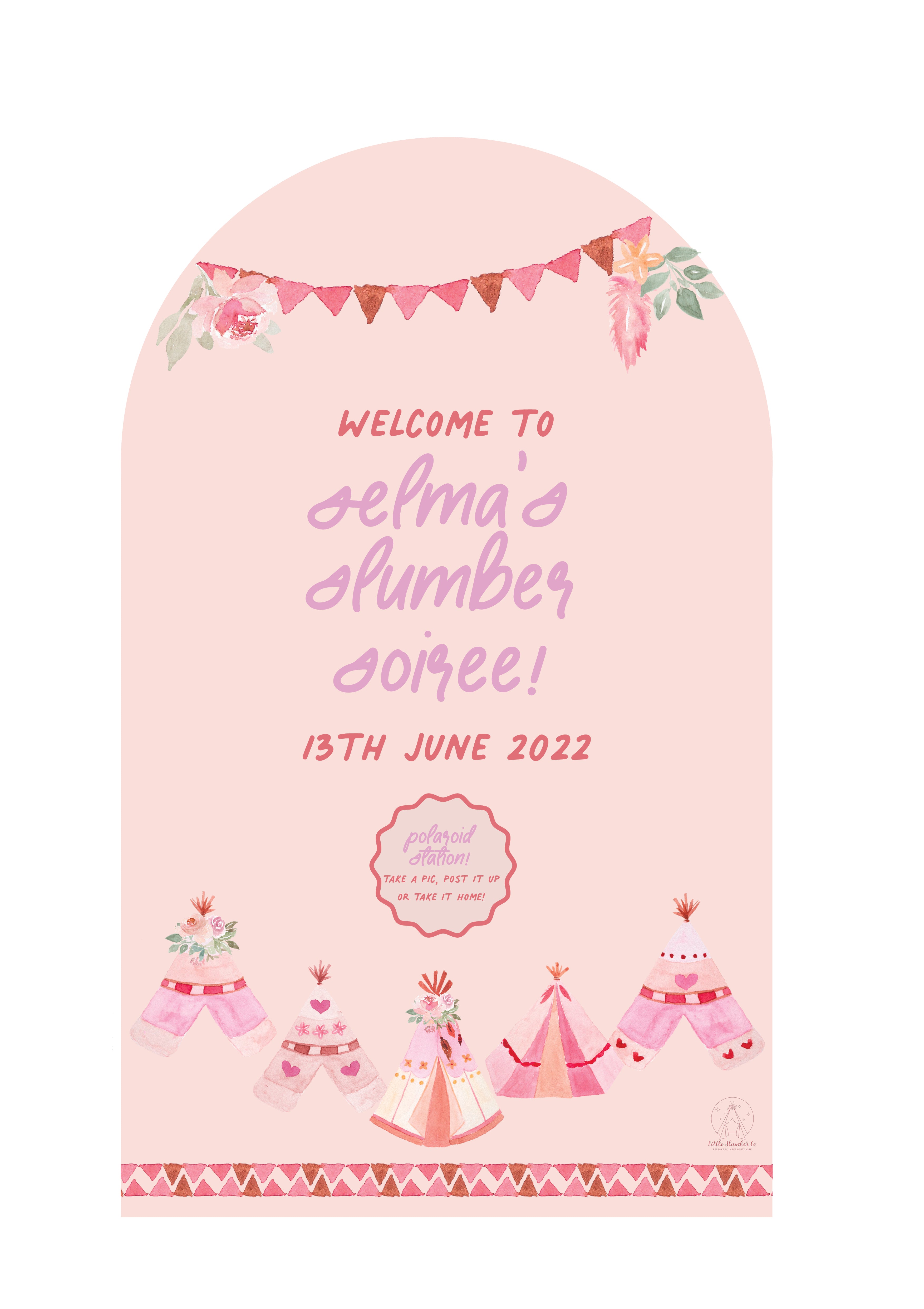 Polaroid Station Poster Template - Slumber Soiree