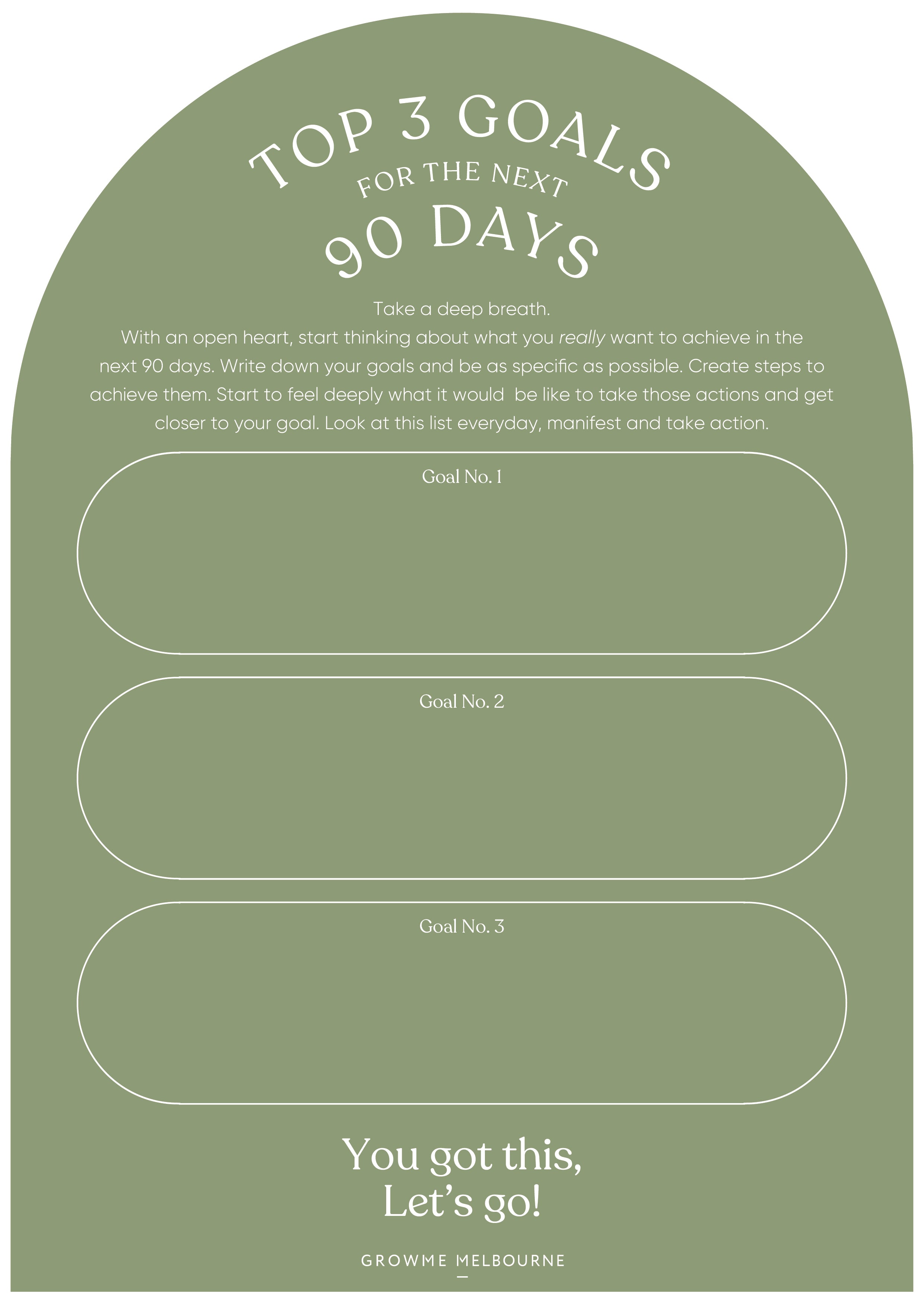 90 Day Planner - Arch Green